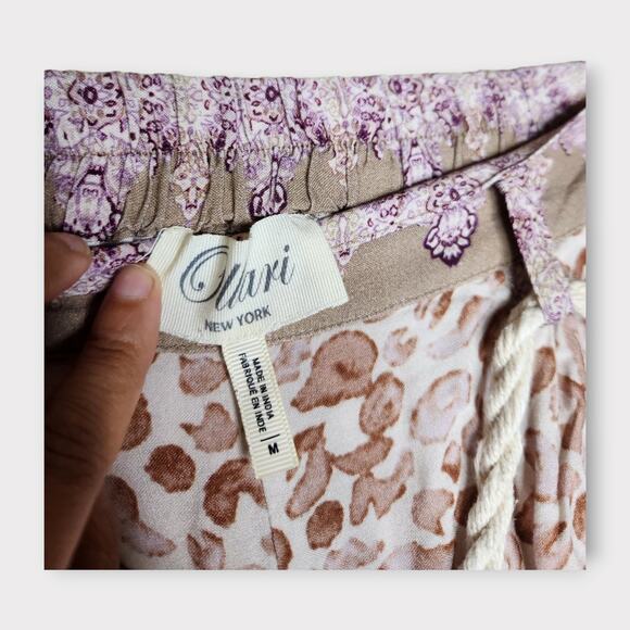 Anthropologie Ollari Tasseled Pull-On Pants Boho Cream Women’s Medium - Picture 6 of 7